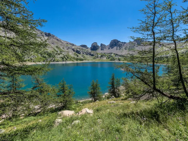 Lac d'Allos under a blue sky