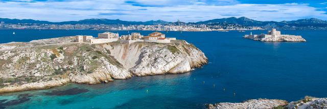 Vue sur Marseille depuis les îles du Frioul