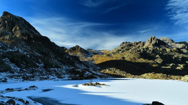 Vallee Des Merveilles en hiver dans les Alpes