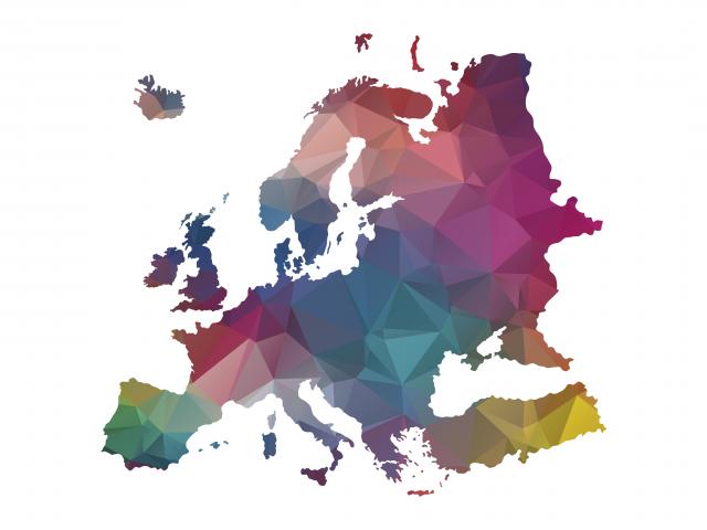 low poly europe map