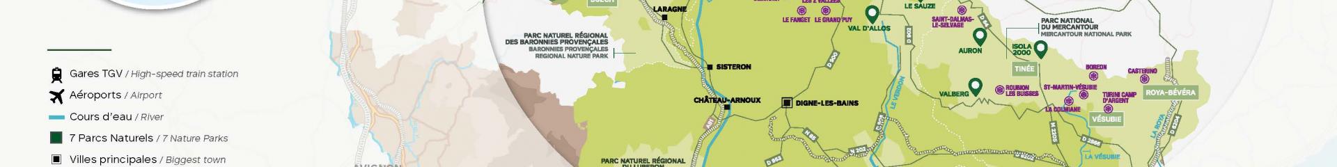 Carte des Alpes du Sud