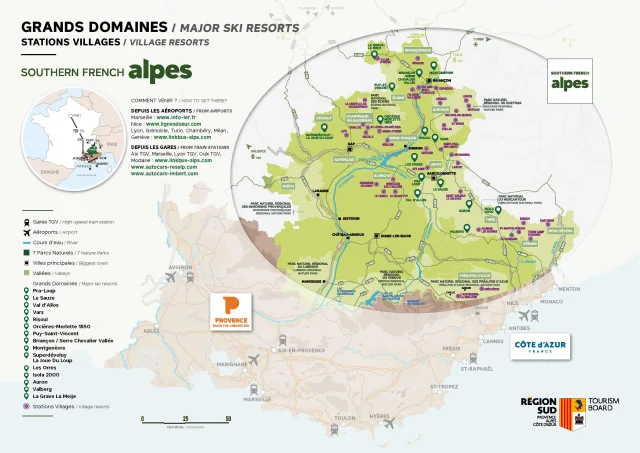 Carte des Alpes du Sud