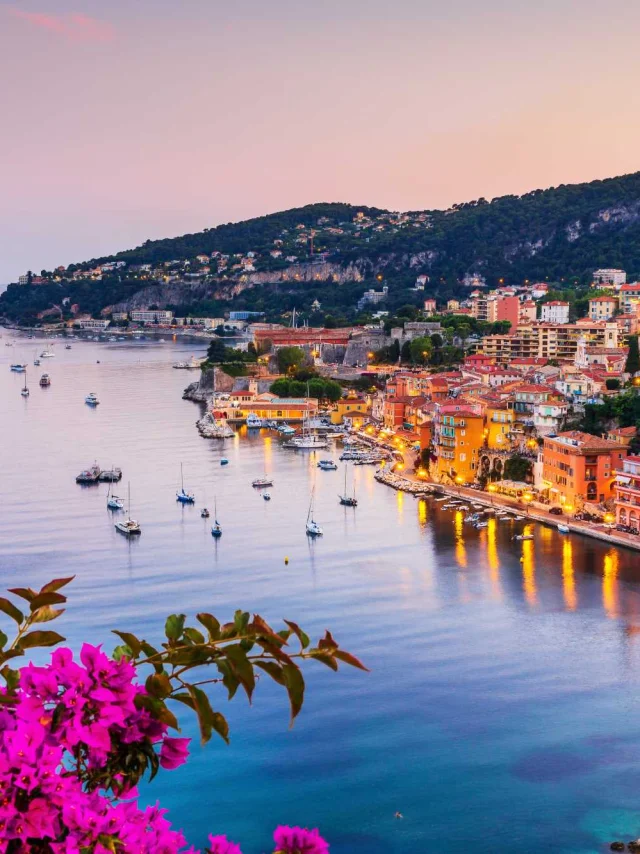 Villefranche Sur Mer Cote Dazur By Night Scstock