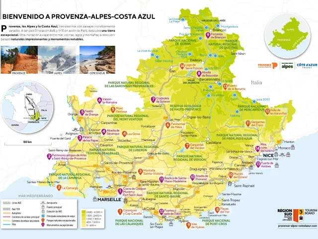 Carte Provence Alpes Cotedazur Es