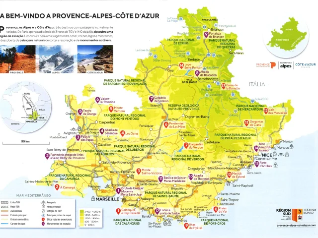 Carte Provence Alpes Cotedazur Pt