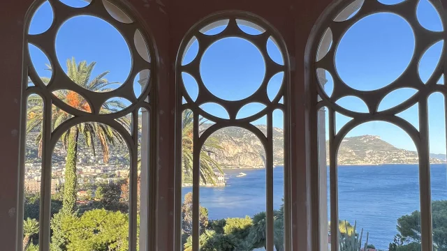 Sea view from a window of the Villa Ephrussi de Rothschild, Beaulieu sur Mer