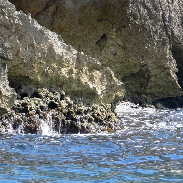 La roche acérée du l'île du Riou qui plonge dans la mer