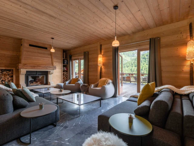 Lobby Hôtel Chalet Blanc Montgenèvre Alpes