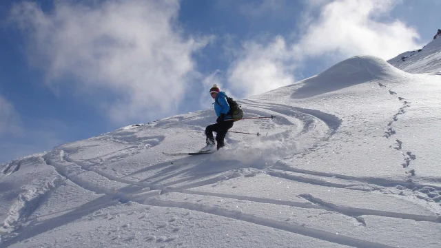 A skier in the Southern Alps