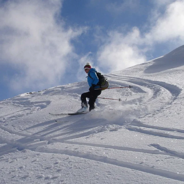 A skier in the Southern Alps