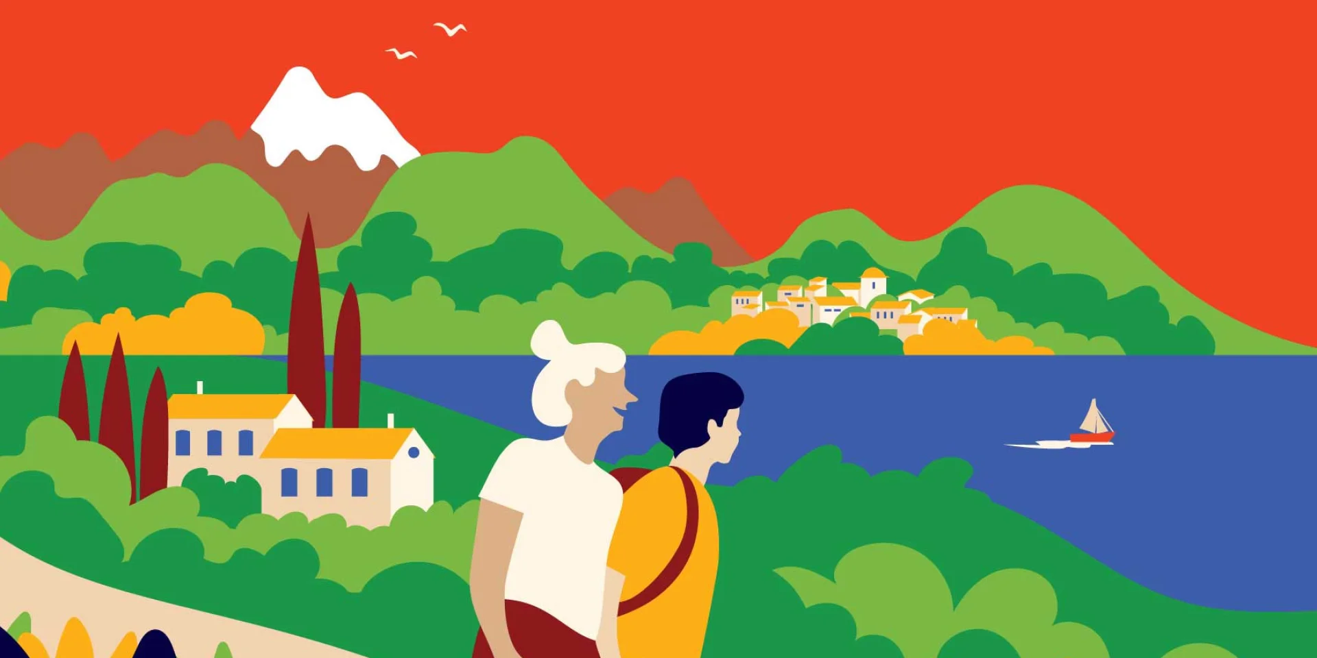 Tourisme Et Habitants Illustration