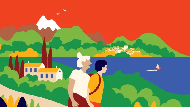 Tourisme Et Habitants Illustration