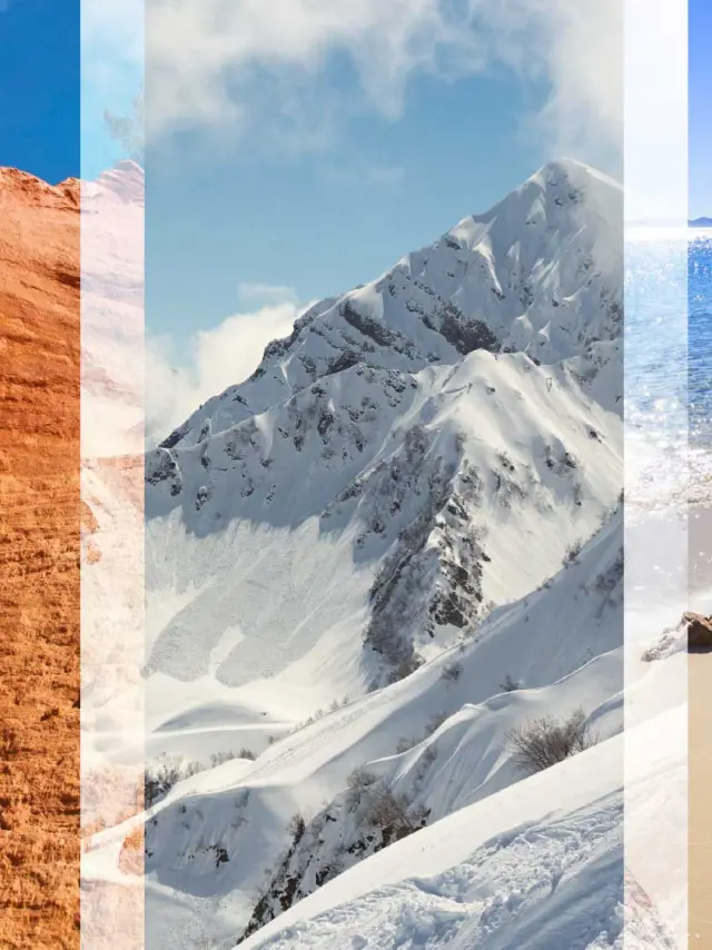 Ochre Snow Beach Triptych