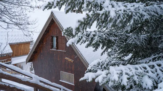 A chalet under the snow in Orcières
