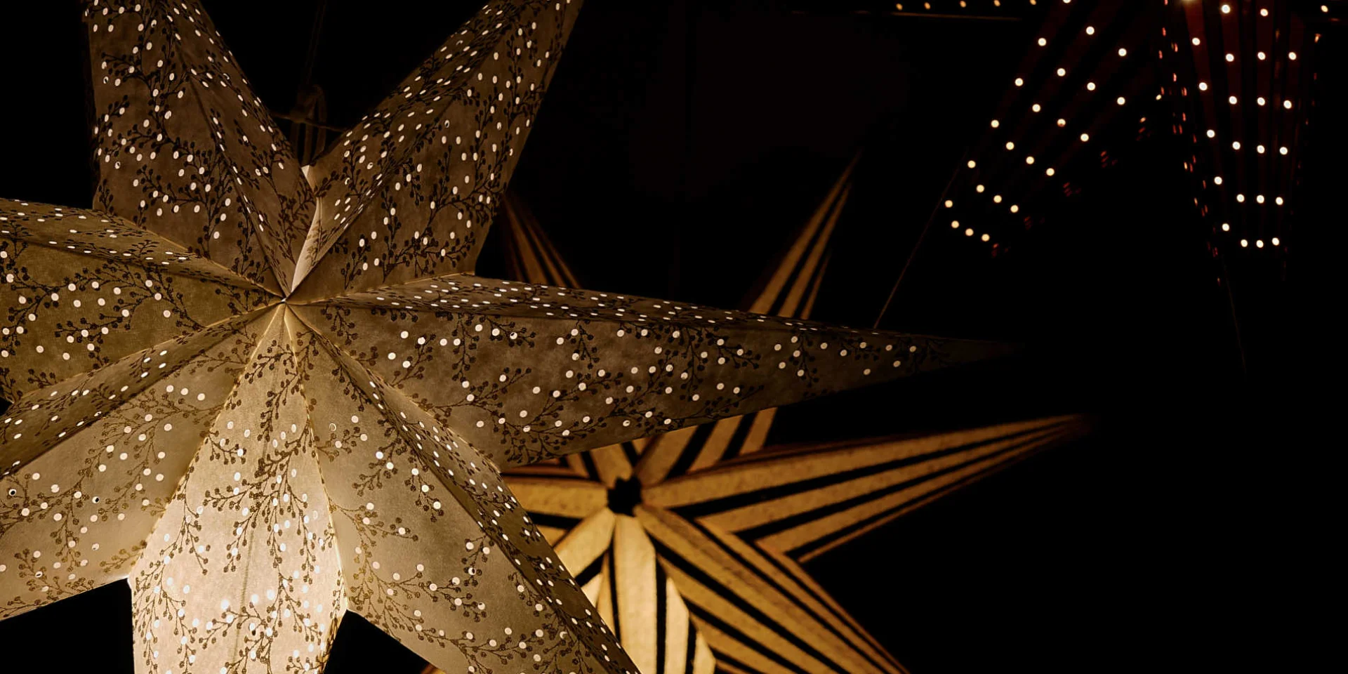 Décorations de Noël, étoiles illuminées