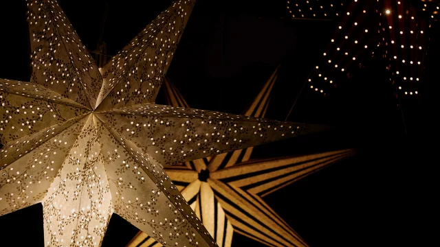 Décorations de Noël, étoiles illuminées