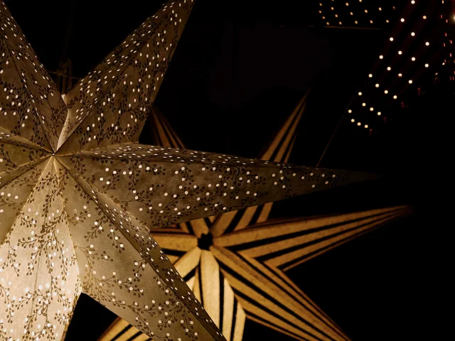 Décorations de Noël, étoiles illuminées
