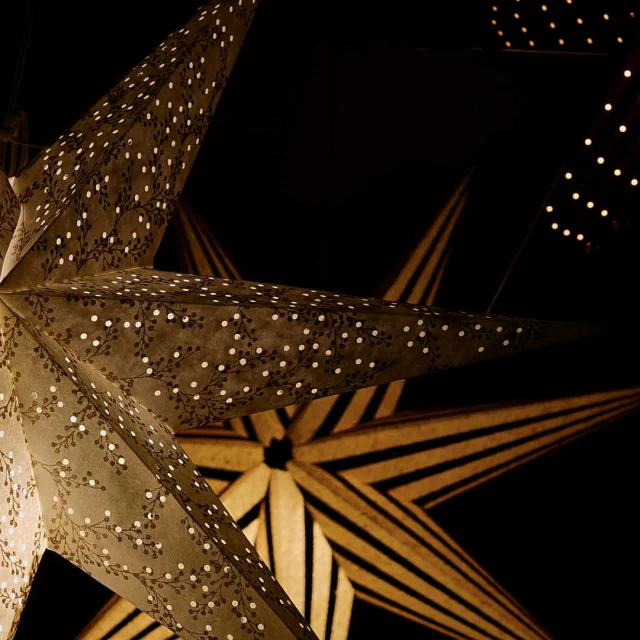 Décorations de Noël, étoiles illuminées