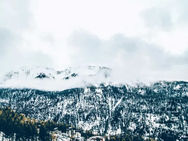 Les Orres bei schlechtem Wetter