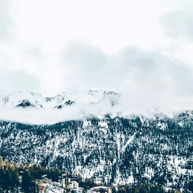 Les Orres bei schlechtem Wetter