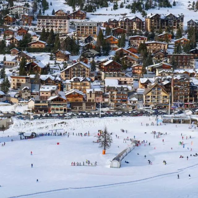 The Montgenèvre ski resort under the snow