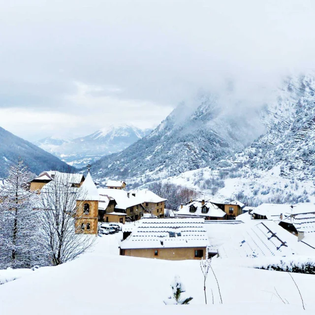 The Crévoux resort under the snow